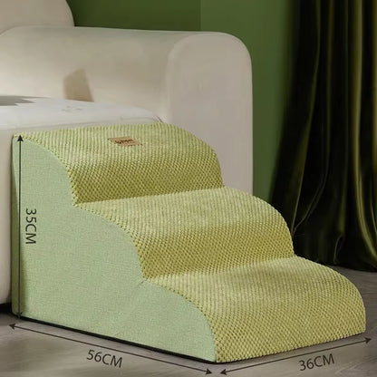 Pet Stairs for Small Dogs & Cats - Anti-Slip 2/3/4 Step Ramp Ladder with Removable Design for Easy Bed Access!