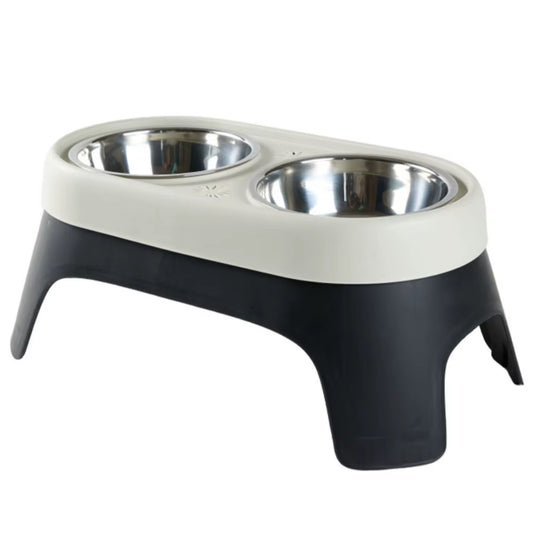 Premium Elevated Stainless Steel Pet Feeding Bowls - Anti-Knock Double Bowl for Cats and Dogs with Leak Proof Design