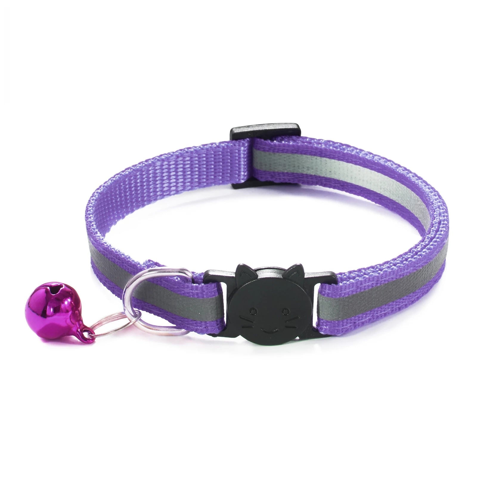 Vibrant Reflective Breakaway Cat Collar with Bell - Adjustable, Soft & Safe Design for Your Feline Friend!