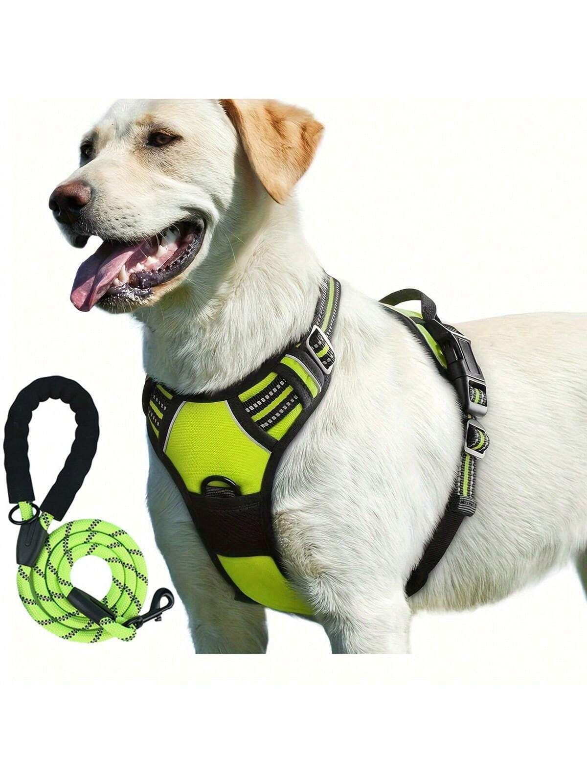 Reflective Dog Harness Set with 1.5m Leash - Breathable and Adjustable for All Dogs and Cats - Perfect for Safe Walks!