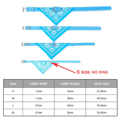 Trendy Paisley Pattern Adjustable PU Leather Pet Bandanas for Stylish Dogs & Cats