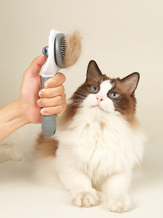 Ultimate Pet Hair Removal Brush - Self-Cleaning Grooming Tool for Dogs & Cats, Effortlessly Removes Loose Undercoat and Shedding Fur