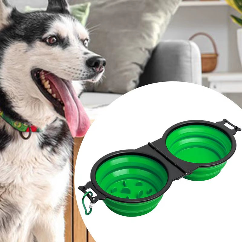 Ultimate Portable Foldable Dog Bowls - Perfect for Travel, Hiking & Camping with Secure Lock Clips for Food & Water