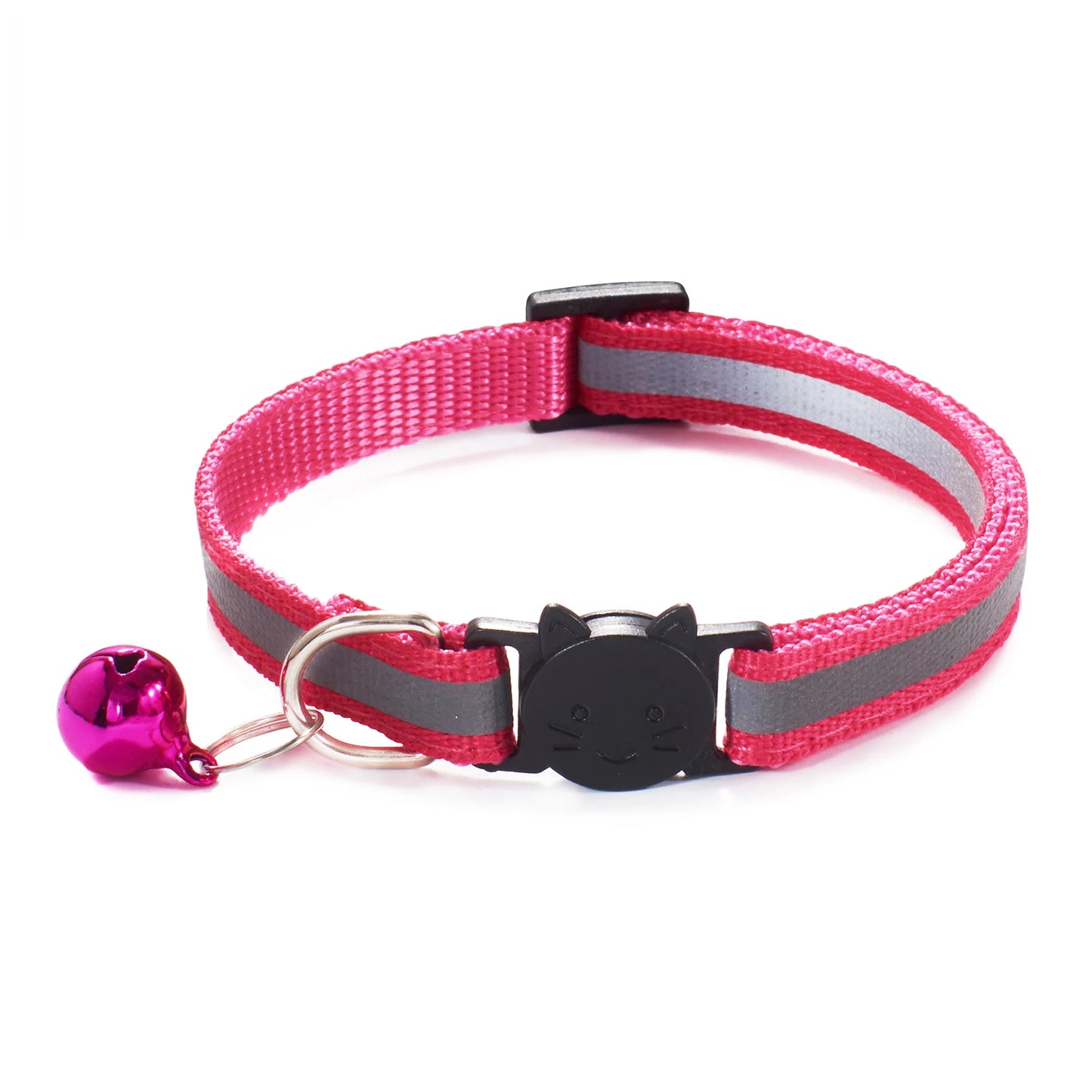 Vibrant Reflective Breakaway Cat Collar with Bell - Adjustable, Soft & Safe Design for Your Feline Friend!