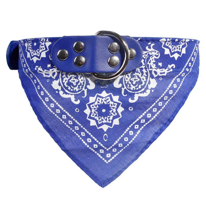 Trendy Paisley Pattern Adjustable PU Leather Pet Bandanas for Stylish Dogs & Cats