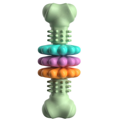 Indestructible TPR Dog Bone Chew Toy - Teeth Cleaning & Bite Resistant Teething Toy for Happy, Healthy Pets!