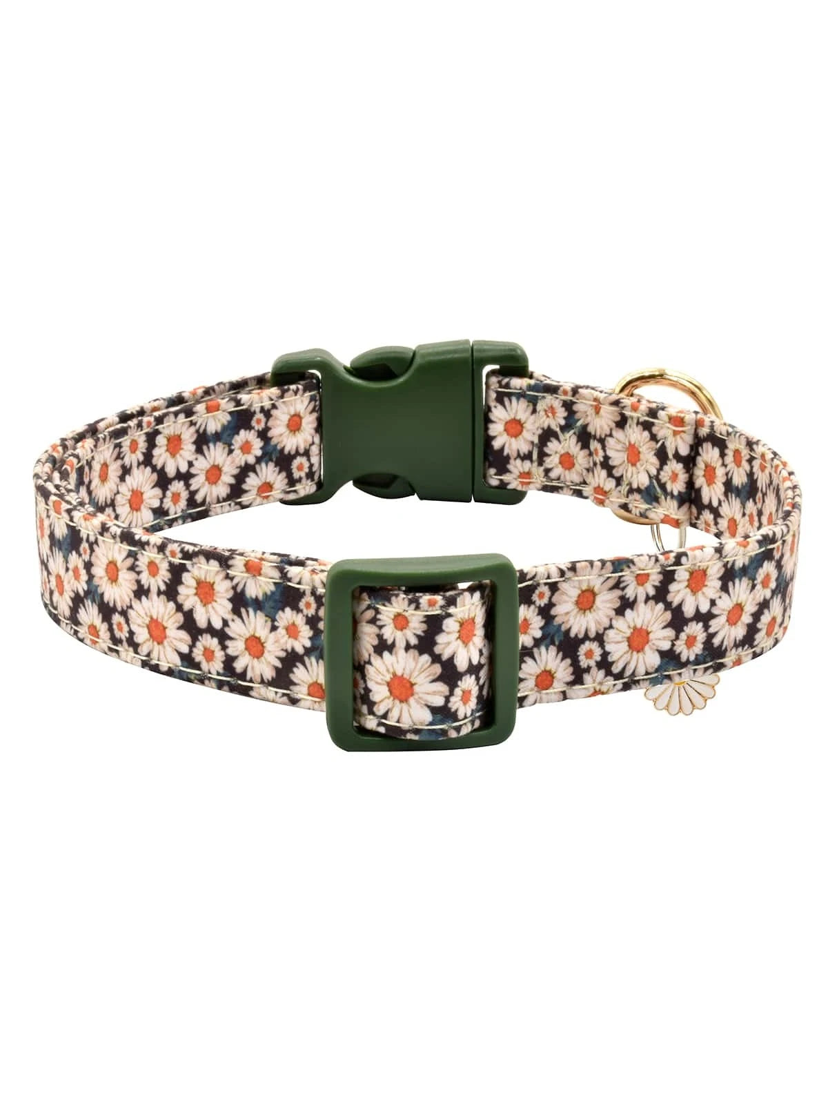 Stylish Flower Pattern Quick Release Dog Collar for Indoor & Outdoor Adventures