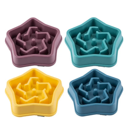 Healthy Slow Feed Bowl for Cats and Dogs - Anti-Choking Design, Non-Slip Base, Multiple Colors & Shapes Available!