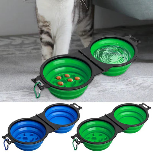 Ultimate Portable Foldable Dog Bowls - Perfect for Travel, Hiking & Camping with Secure Lock Clips for Food & Water