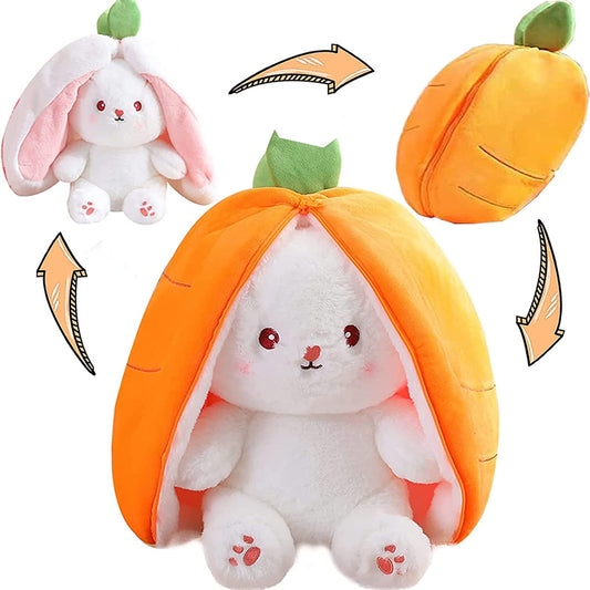 Adorable Kawaii Fruit Bunny Plush Toy - Cute Carrot & Strawberry Rabbit for Kids' Birthday & Christmas Gifts!