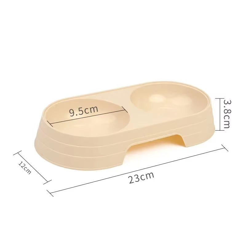Chic Macaron Double Bowl Pet Feeder for Dogs and Cats - Perfect for Food and Water