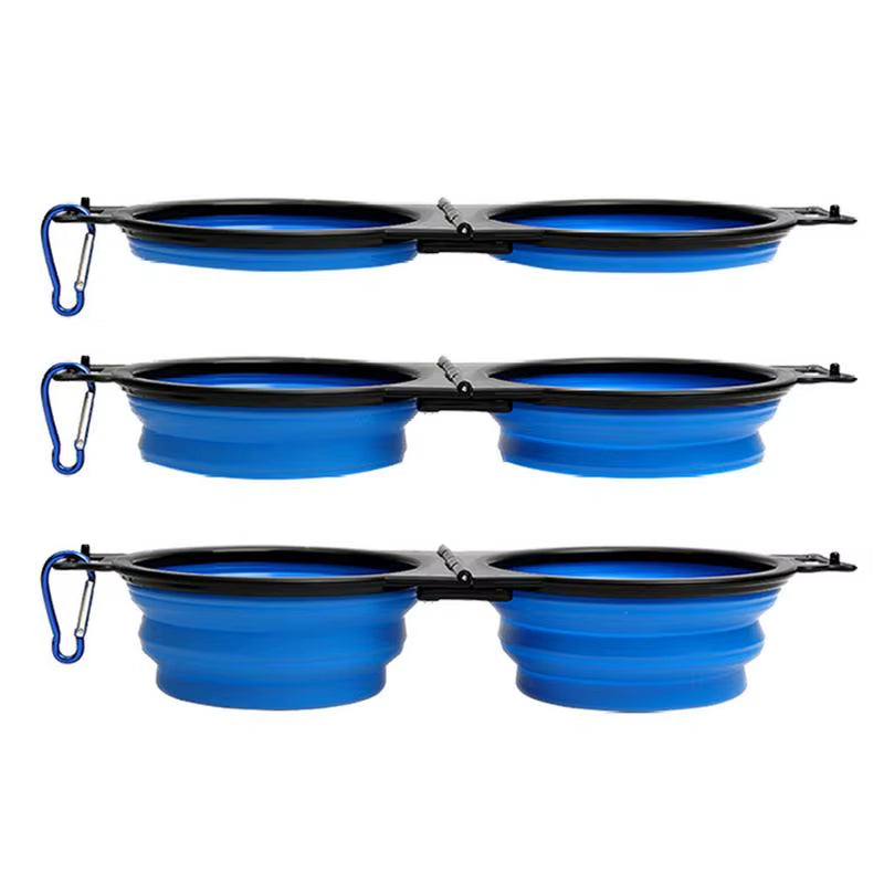 Ultimate Portable Foldable Dog Bowls - Perfect for Travel, Hiking & Camping with Secure Lock Clips for Food & Water