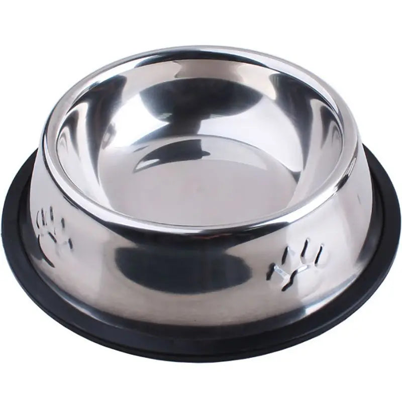 Stylish Skidproof Paw Stainless Steel Dog Bowl - Perfect Feeding Solution for Your Furry Friends in 6 Sizes