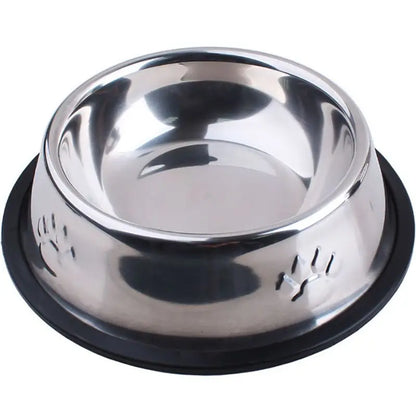 Stylish Skidproof Paw Stainless Steel Dog Bowl - Perfect Feeding Solution for Your Furry Friends in 6 Sizes