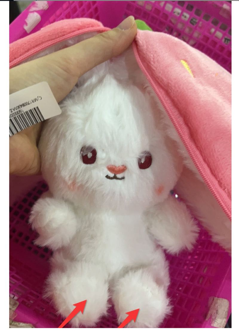 Adorable Kawaii Fruit Bunny Plush Toy - Cute Carrot & Strawberry Rabbit for Kids' Birthday & Christmas Gifts!