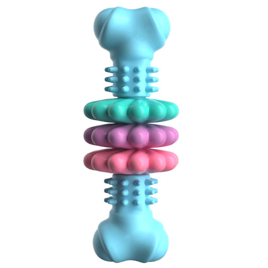 Indestructible TPR Dog Bone Chew Toy - Teeth Cleaning & Bite Resistant Teething Toy for Happy, Healthy Pets!